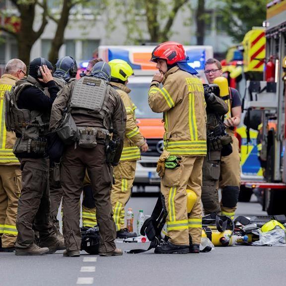 Suspect detained after blast at residential building in Germany injures police, firefighters
